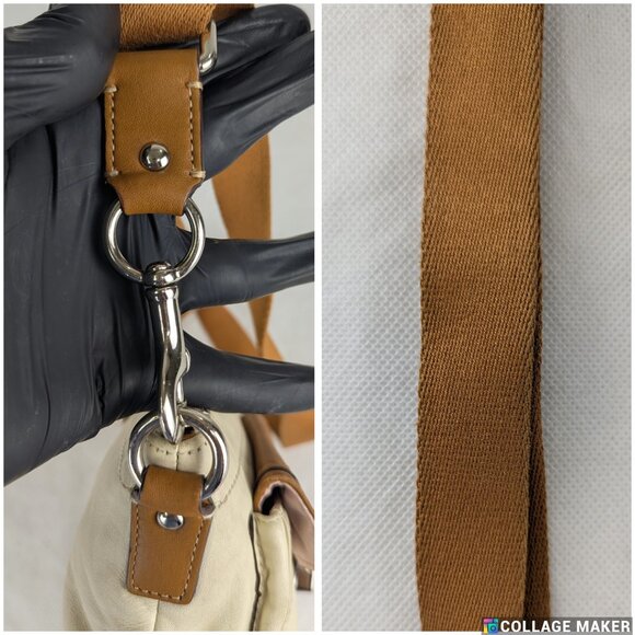 Authentic Coach Park Ivory Brown Leather Swing-pack Cross-body Bag - Picture 12 of 16